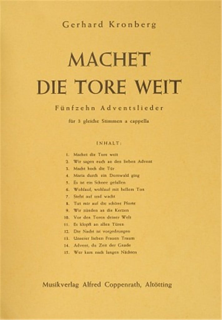Kronberg: Fünfzehn Adventslieder
